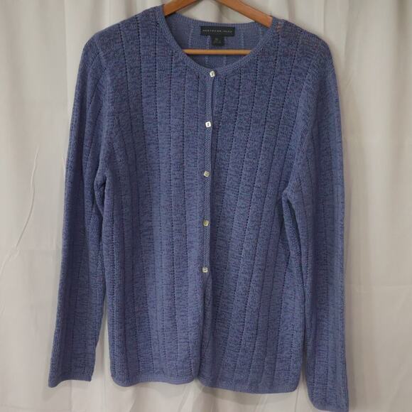 Northern Isles Lite Blue Cardigan Sweater XL, Pearl buttons, Excellent condition - Picture 5 of 16